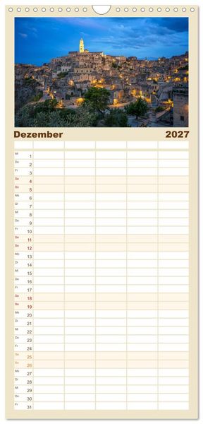 Produktbild: Familienplaner 2027 - Italien - Tief im S&uuml;den mit 5 Spalten (Wandkalender, 21 x 45 cm) CALVENDO