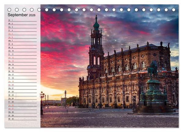 Produktbild: WUNDERVOLLES DRESDEN (Tischkalender 2026 DIN A5 quer), CALVENDO Monatskalender