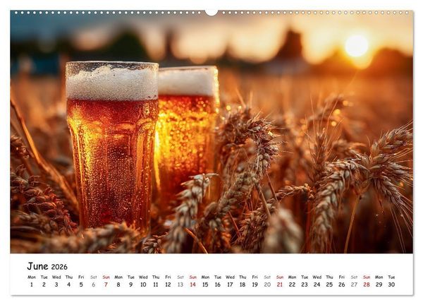 Produktbild: A Year of Beer - Bavarian Brews and Scenic Views (High Quality Premium Wall Calendar 2026 DIN A2 landscape),CALVENDO 12 Month Wall Calendar