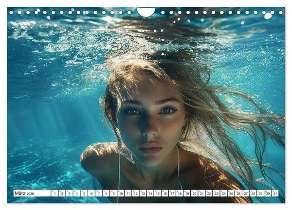 Produktbild: Aqua Desire &ndash; KI-Sch&ouml;nheiten unter Wasser (Wandkalender 2026 DIN A4 quer), CALVENDO Monatskalender