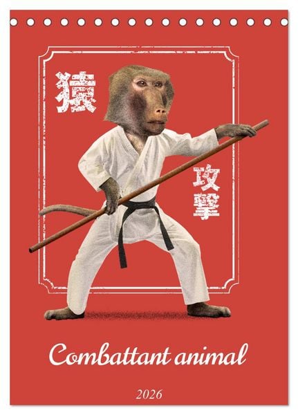 Combattant animal (Calendrier de bureau 2026 DIN A5 horizontal), CALVENDO calendrier mensuel