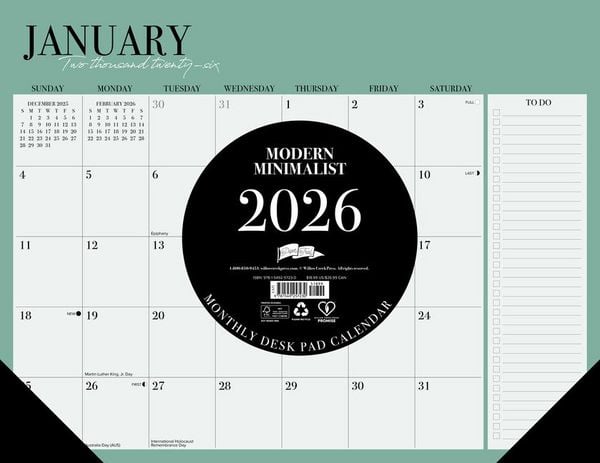 Produktbild: Modern Minimalist 2026 22 X 17 Large Monthly Deskpad