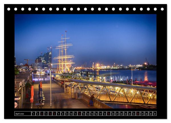 Produktbild: Rund um den Hamburger Hafen (Tischkalender 2026 DIN A5 quer), CALVENDO Monatskalender