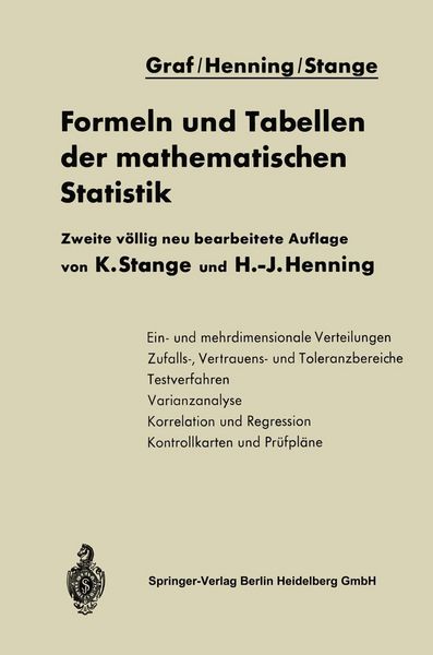 Produktbild: Formeln und Tabellen der mathematischen Statistik