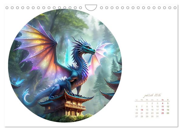 Produktbild: La col&egrave;re des dragons (Calendrier mural 2026 DIN A4 vertical), CALVENDO calendrier mensuel