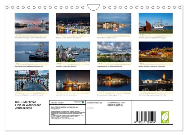 Produktbild: Kiel &ndash; Maritimes Flair im Wandel der Jahreszeiten (Wandkalender 2026 DIN A4 quer), CALVENDO Monatskalender