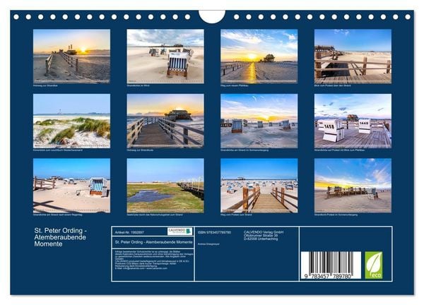 Produktbild: St. Peter Ording - Atemberaubende Momente (Wandkalender 2026 DIN A4 quer), CALVENDO Monatskalender