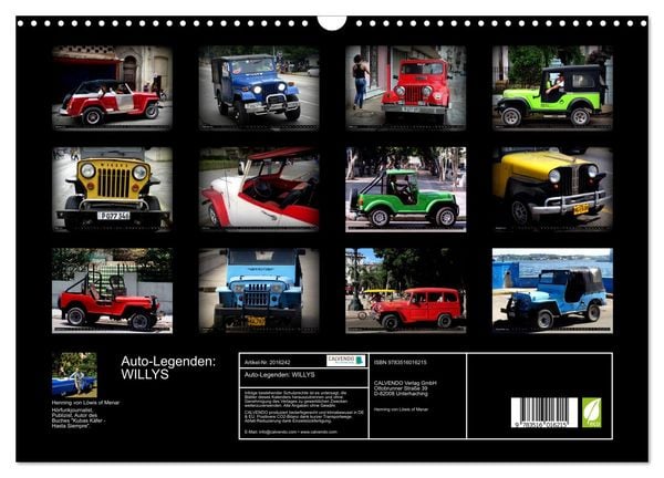 Produktbild: Auto-Legenden: WILLYS (Wandkalender 2026 DIN A3 quer), CALVENDO Monatskalender