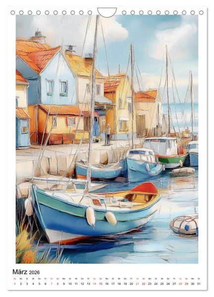 Produktbild: Maritimes Leben im Hafen (Wandkalender 2026 DIN A4 hoch), CALVENDO Monatskalender