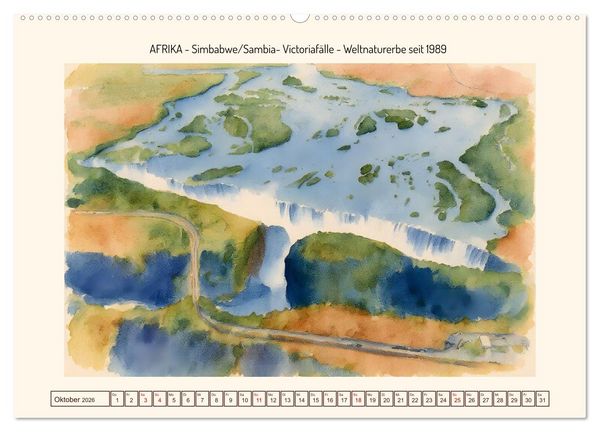 Produktbild: Weltnaturerbe unserer Erde (hochwertiger Premium Wandkalender 2026 DIN A2 quer), Kunstdruck in Hochglanz