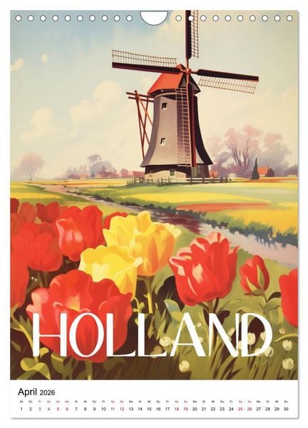 Produktbild: Reise in die 50er Jahre. Vintage Travel Poster. (Wandkalender 2026 DIN A4 hoch), CALVENDO Monatskalender