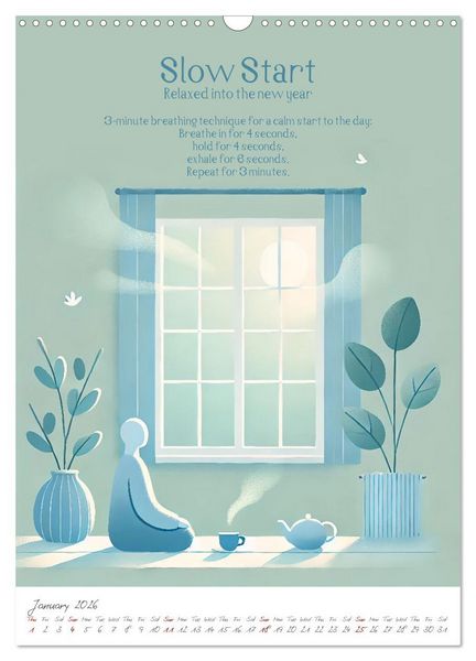 Produktbild: The anti-stress path - Monthly inspirations for more balance (Wall Calendar 2026 DIN A3 portrait), CALVENDO 12 Month Wall Calendar