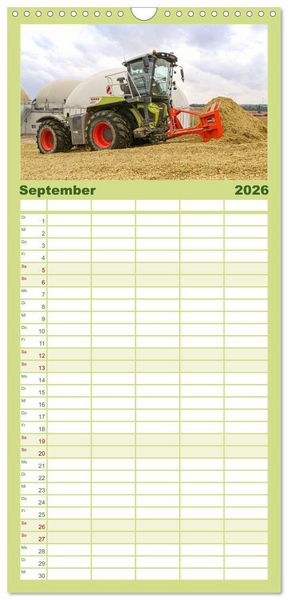 Produktbild: Familienplaner 2026 - Landtechnik im Einsatz mit 5 Spalten (Wandkalender, 21 x 45 cm) CALVENDO