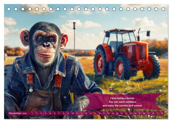 Produktbild: Funny charming animals as farmers (Desk Calendar 2026 DIN A5 landscape), CALVENDO 12 Month DeskCalendar