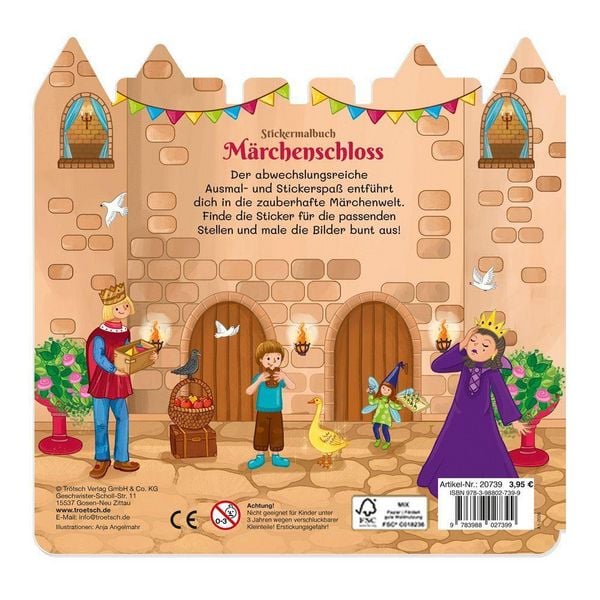 Produktbild: TR&Ouml;TSCH - Malbuch Stickermalbuch M&auml;rchenschloss| Ab 4 Jahren