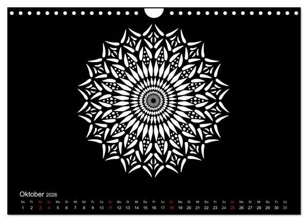 Produktbild: Entspannung und Ruhe durch Mandalas (Wandkalender 2026 DIN A4 quer), CALVENDO Monatskalender