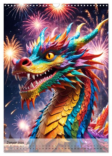 Produktbild: Drachenwelten &ndash; Ein Jahr voller Mystik und Magie (Wandkalender 2026 DIN A3 hoch), CALVENDO Monatskalender