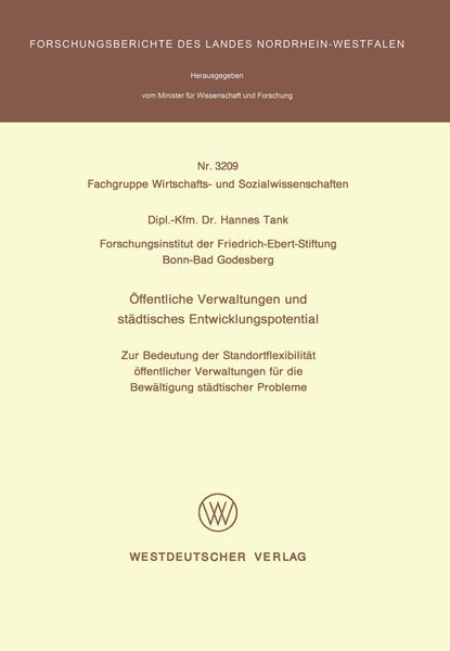 Produktbild: &Ouml;ffentliche Verwaltungen und st&auml;dtisches Entwicklungspotential