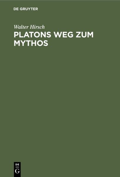 Produktbild: Platons Weg zum Mythos