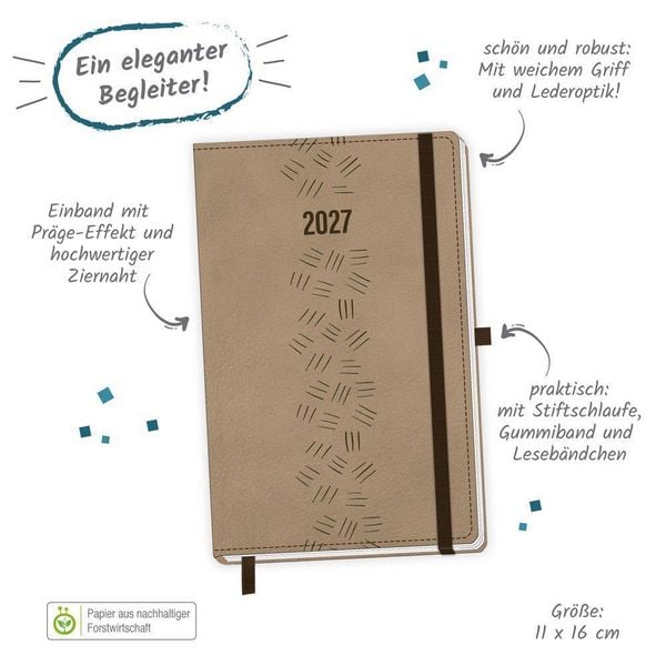 Produktbild: TR&Ouml;TSCH - Taschenkalender A6 Soft Touch Premium Sand 2027