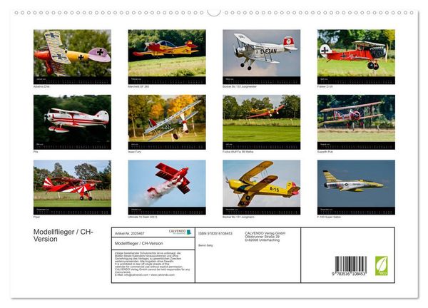 Produktbild: Modellflieger / CH-Version (hochwertiger Premium Wandkalender 2026 DIN A2 quer), Kunstdruck in Hochglanz