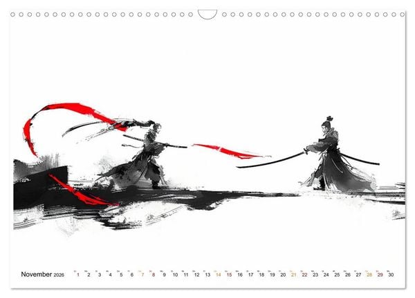 Produktbild: Samurai Illustrationen (Wandkalender 2026 DIN A3 quer), CALVENDO Monatskalender