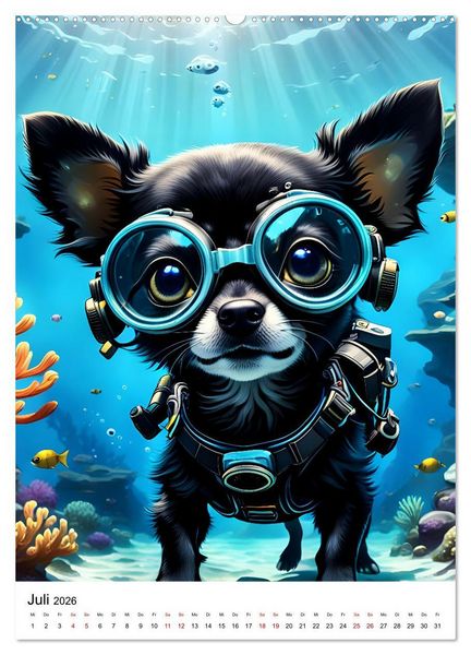Produktbild: Chihuahua Outdoor Abenteuer (hochwertiger Premium Wandkalender 2026 DIN A2 hoch), Kunstdruck in Hochglanz