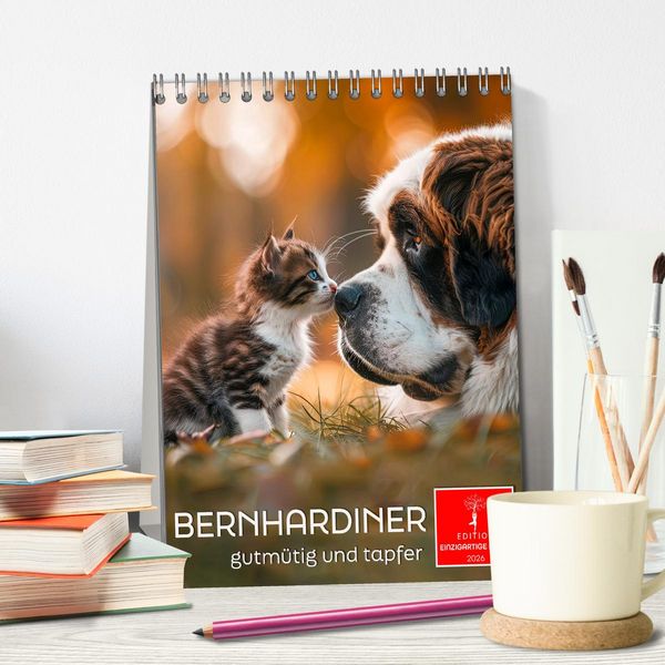 Produktbild: Bernhardiner - gutm&uuml;tig und tapfer (Tischkalender 2026 DIN A5 hoch), CALVENDO Monatskalender