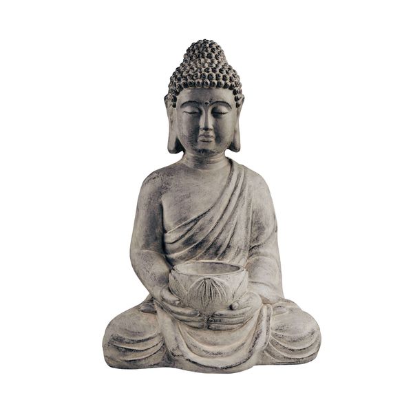 BUTLERS BUDDHA Statue mit Kerzenteller Höhe 46cm