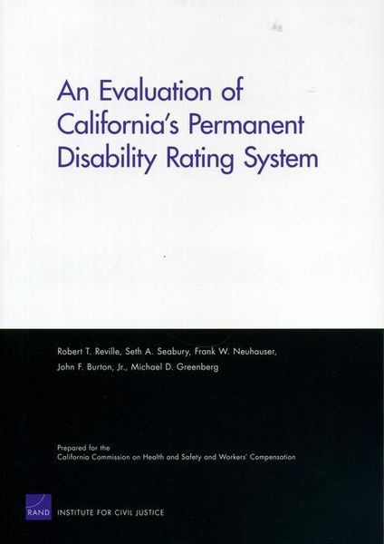 Produktbild: An Evaluation of California's Permanent Disability Rating System