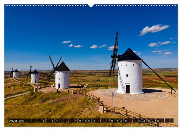 Produktbild: Windm&uuml;hlen in La Mancha (hochwertiger Premium Wandkalender 2026 DIN A2 quer), Kunstdruck in Hochglanz