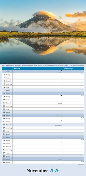 Produktbild: Emotions 2026 - Streifenplaner 22 x45 cm - mit einer Spalte für Eintragungen und einer für Geburtstage - Familienkalender - Familienplaner - Achtsamke