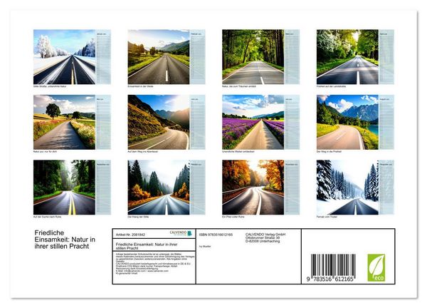 Produktbild: Friedliche Einsamkeit: Natur in ihrer stillen Pracht (Wandkalender 2026 DIN A4 quer), CALVENDO Monatskalender