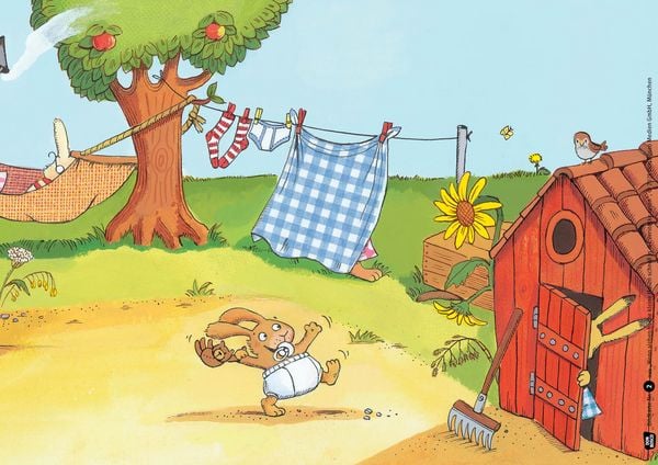 Produktbild: Wenn sieben freche kleine Hasen schnell in die Verstecke rasen. Kamishibai Bildkartenset