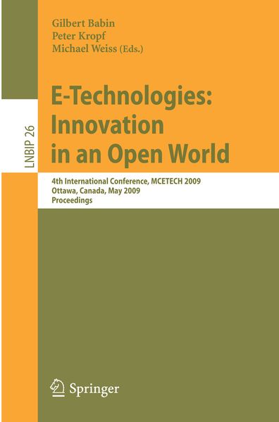 Produktbild: E-Technologies: Innovation in an Open World