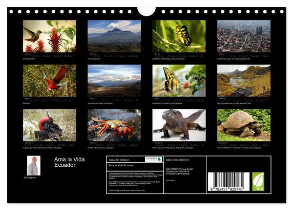 Produktbild: Ama la Vida Ecuador (Wandkalender 2026 DIN A4 quer), CALVENDO Monatskalender