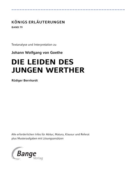 Produktbild: Die Leiden des jungen Werther von Johann Wolfgang von Goethe