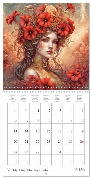 Produktbild: Beaut&eacute;s florales (Calendrier mural carr&eacute; 2026 30x30 cm) Calendrier double avec une page pour vos prises de notes