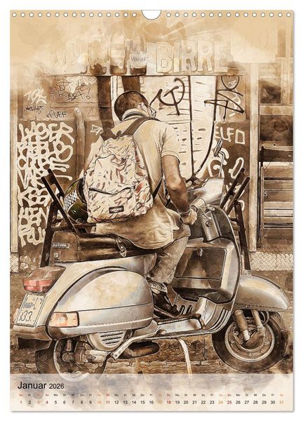 Produktbild: Motorroller - Vespa Galerie (Wandkalender 2026 DIN A3 hoch), CALVENDO Monatskalender