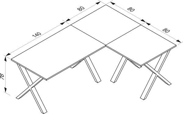 Produktbild: X Schreibtisch Eckschreibtisch L Form 220x160x80