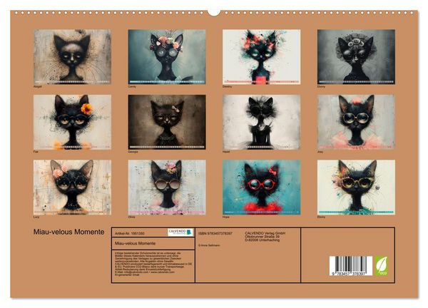 Produktbild: Miau-velous Momente (hochwertiger Premium Wandkalender 2026 DIN A2 quer), Kunstdruck in Hochglanz