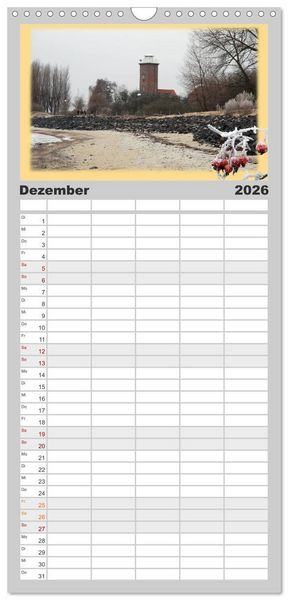 Produktbild: Familienplaner 2026 - Leuchtt&uuml;rme Schleswig-Holsteins mit 5 Spalten (Wandkalender, 21 x 45 cm) CALVENDO