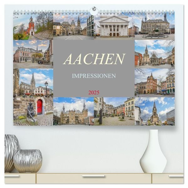 Aachen Impressionen (hochwertiger Premium Wandkalender 2025 DIN A2 quer), Kunstdruck in Hochglanz