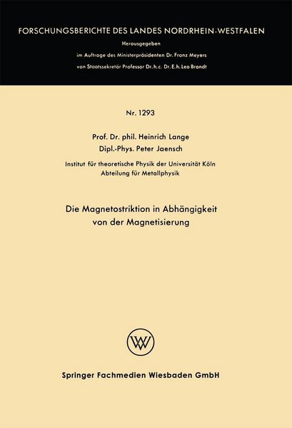 Produktbild: Die Magnetostriktion in Abh&auml;ngigkeit von der Magnetisierung