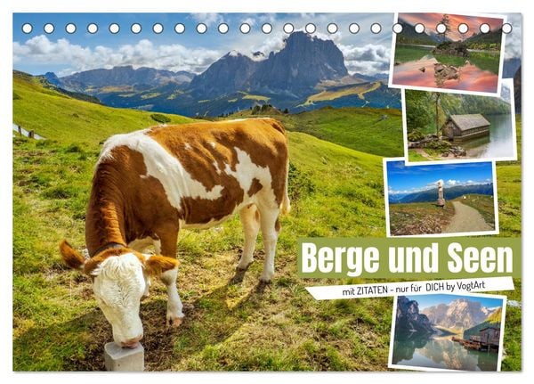 Berge und Seen, mit Zitaten - nur für Dich by VogtArt (Tischkalender 2026 DIN A5 quer), CALVENDO Monatskalender