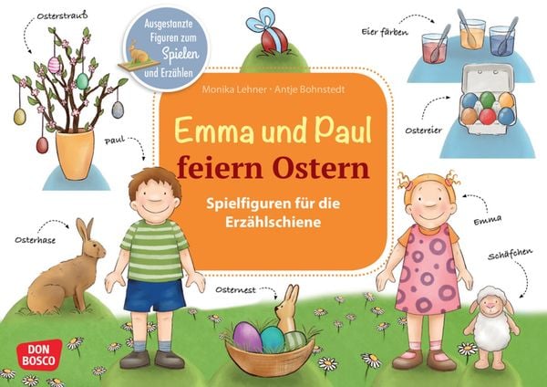 Produktbild: Emma und Paul feiern Ostern. Erz&auml;hlschienen-Figurenset