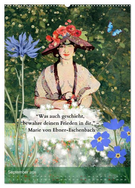 Produktbild: Vintage Vibes &ndash; Frauen, Kunst und Worte (Wandkalender 2026 DIN A2 hoch), CALVENDO Monatskalender