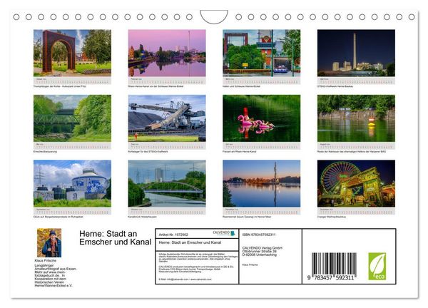 Produktbild: Herne: Stadt an Emscher und Kanal (Wandkalender 2026 DIN A4 quer), CALVENDO Monatskalender