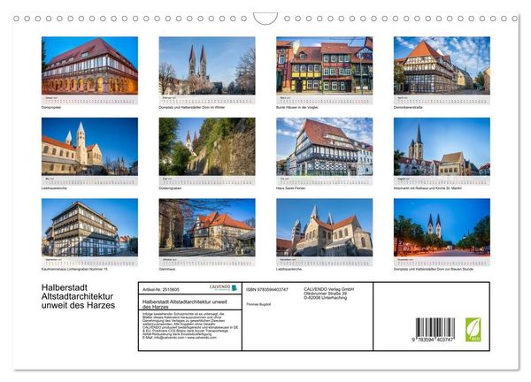 Produktbild: Halberstadt Altstadtarchitektur unweit des Harzes (Wandkalender 2027 DIN A3 quer), CALVENDO Monatskalender