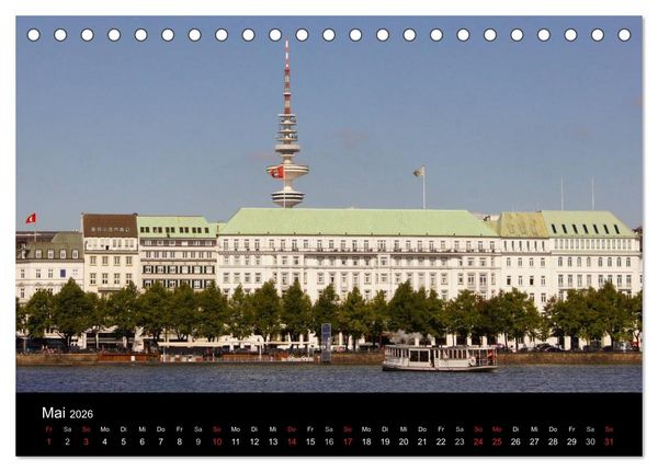 Produktbild: Hansestadt Hamburg (Tischkalender 2026 DIN A5 quer), CALVENDO Monatskalender